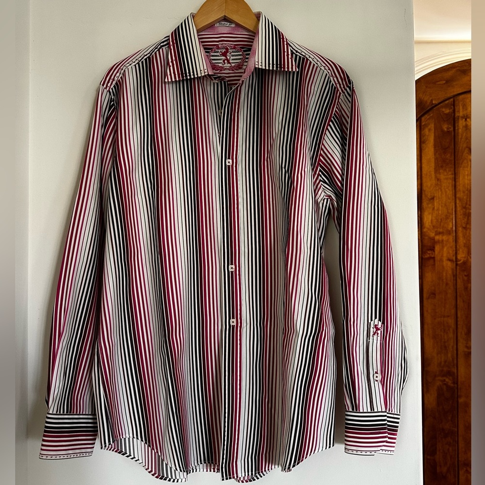 Bugatchi Mens Long Sleeve Large Dress shirt